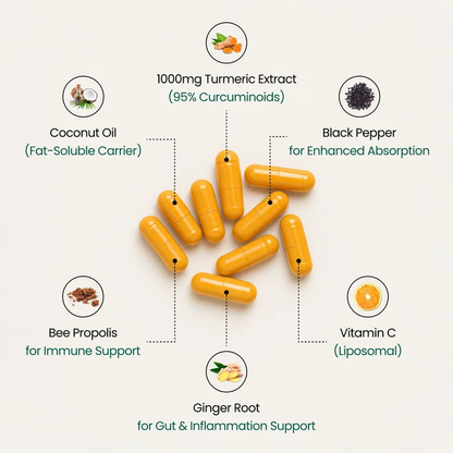 Turmeric Curcumin Capsules (1,000mg) Liver Support Supplement