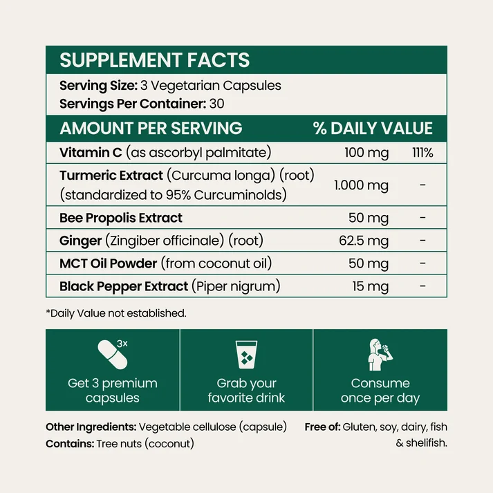 Turmeric Curcumin Capsules (1,000mg) Liver Support Supplement