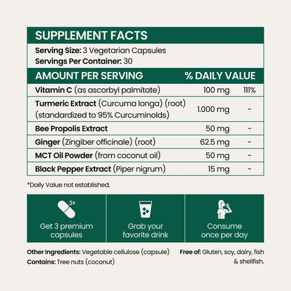 Turmeric Curcumin Capsules (1,000mg) Liver Support Supplement