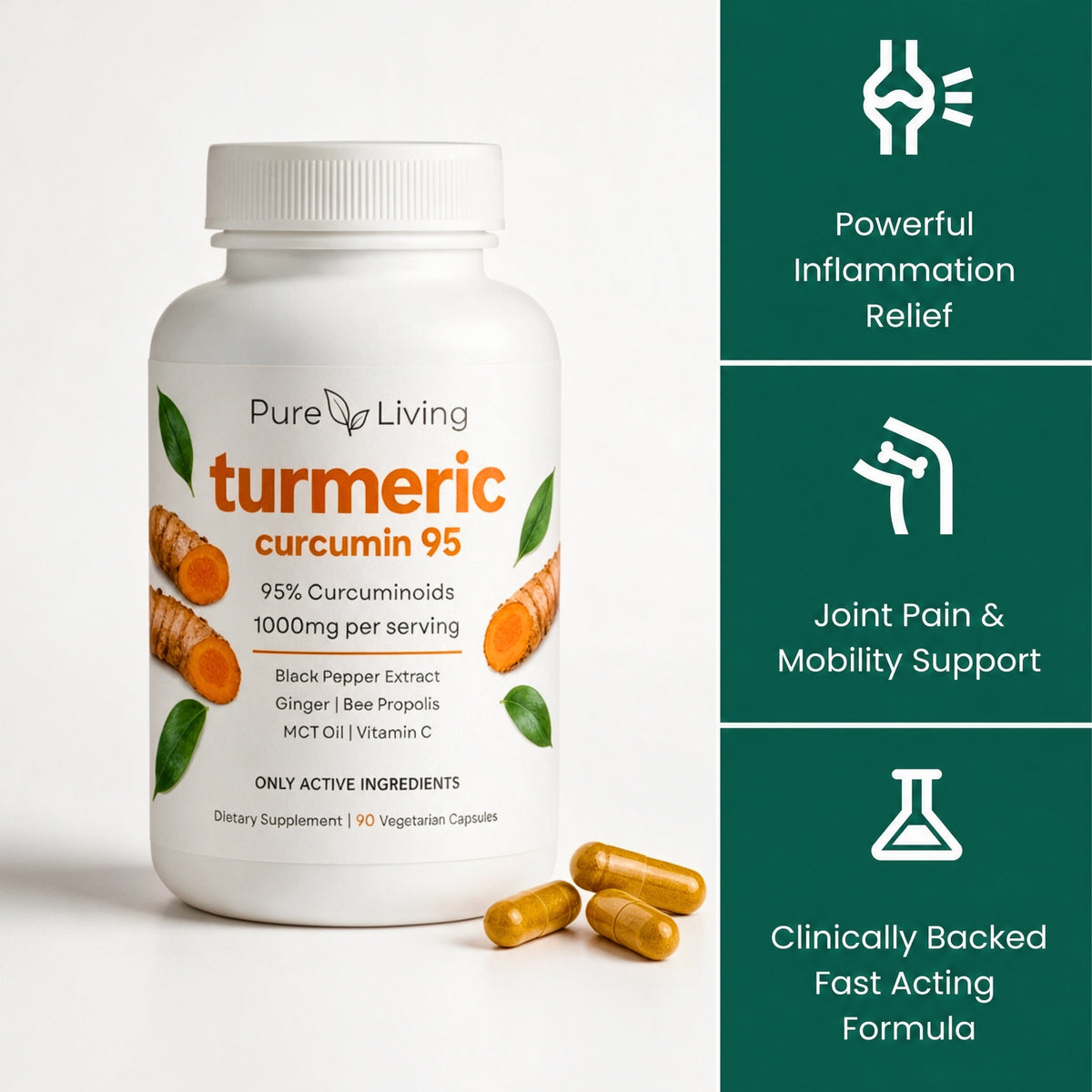 Turmeric Curcumin Capsules (1,000mg)